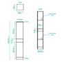 GRADE A3 - White Tall Boy Bathroom Cabinet Storage Unit - W350 x H1902mm