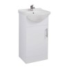White Bathroom Basin Vanity Unit Floor Standing - W450 x H840mm
