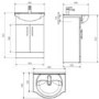 White Free Standing Bathroom Vanity Unit & Basin - W550mm