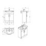 White Free Standing Double Door Bathroom Vanity Unit & Basin - W650mm