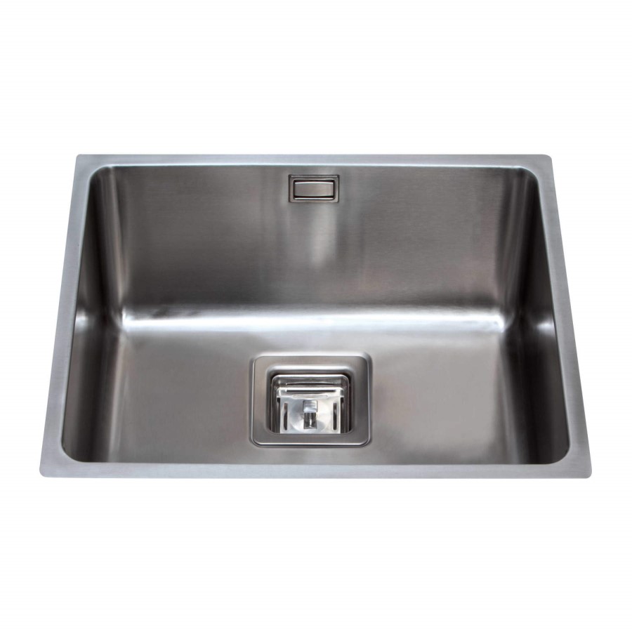 GRADE A1 - Box Opened CDA KSC24SS Square Undermount Single Bowl Stainless Steel Sink
