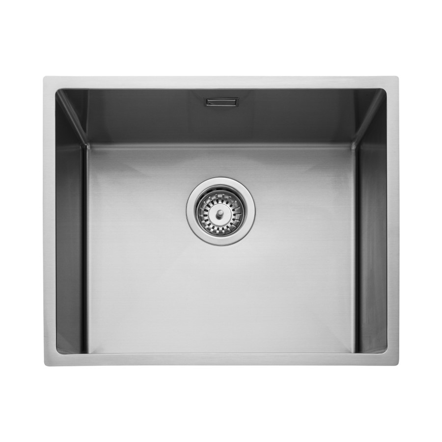 Rangemaster Kube Single Bowl Inset / Undermount Chrome Stainless Steel Kitchen Sink