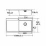 GRADE A2 - CDA KVF21LSS Designer Single Extra Large Bowl Sink Flush Fit - Left Hand Drainer