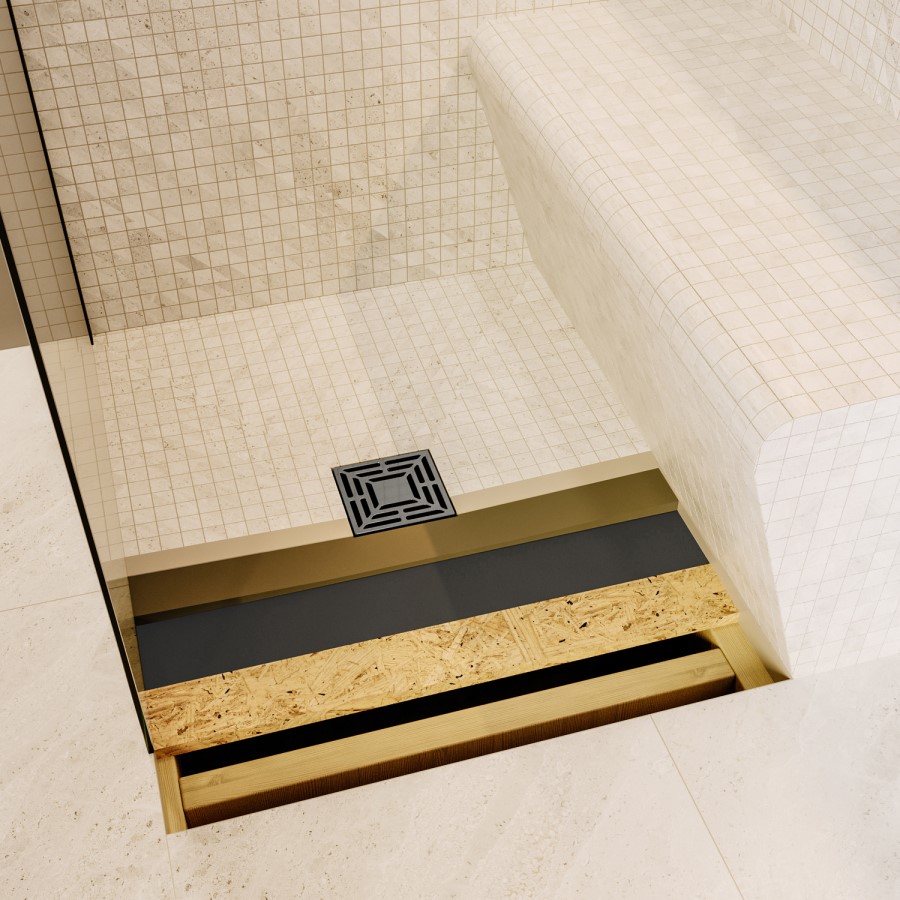 1700 x 800mm Wet Room Shower Tray Formers (Tile-Ready Boards) with Square Waste