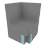 Tileable corner bench 600x600x870mm -Lagoon
