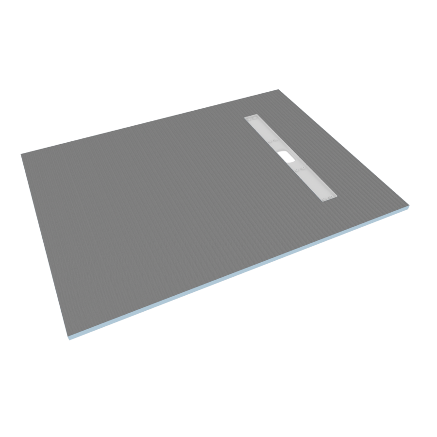 1200 x 900mm Wet Room Shower Tray Formers (Tile-Ready Boards) with Linear End Waste