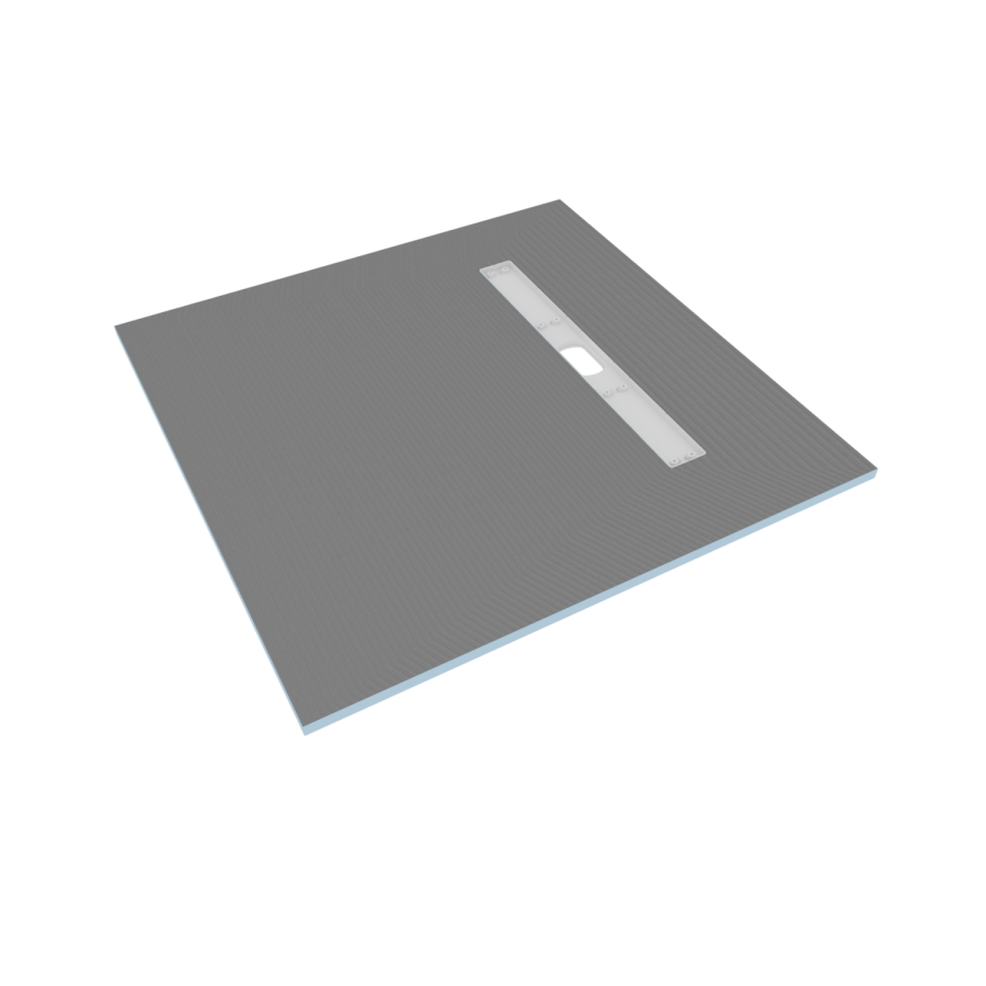 900 x 900mm Wet Room Shower Tray Formers (Tile-Ready Boards) with Linear End Waste