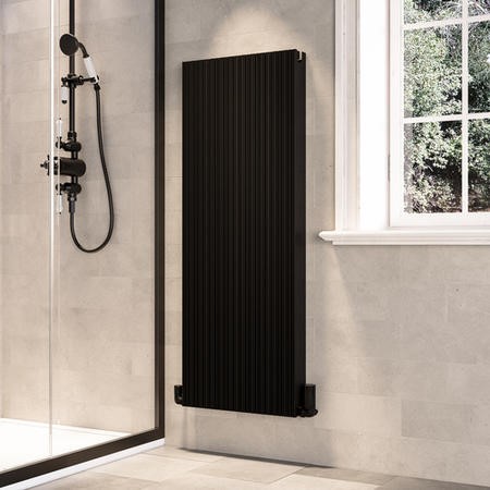 Black Designer Vertical Single Panel Radiator 1200 x 440mm - Laguna ...