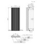 White Designer Fluted Vertical Radiator 1200 x 440mm - Laguna