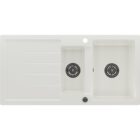 1.5 Bowl White Inset Granite Composite Kitchen Sink with Reversible Drainer - Enza Laurie