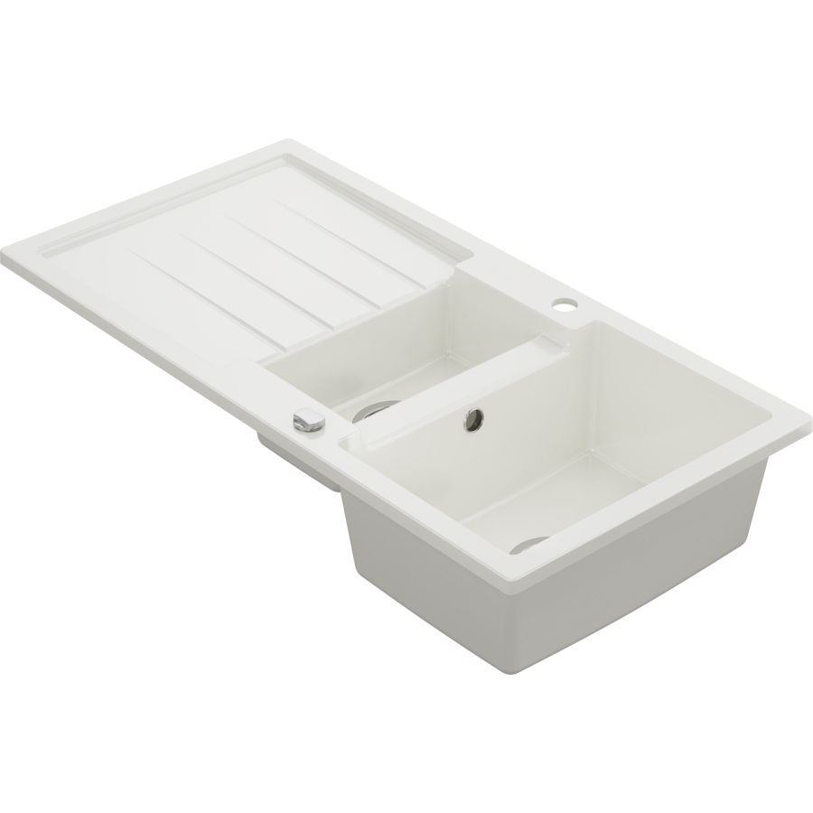 1.5 Bowl White Inset Granite Composite Kitchen Sink with Reversible Drainer - Enza Laurie