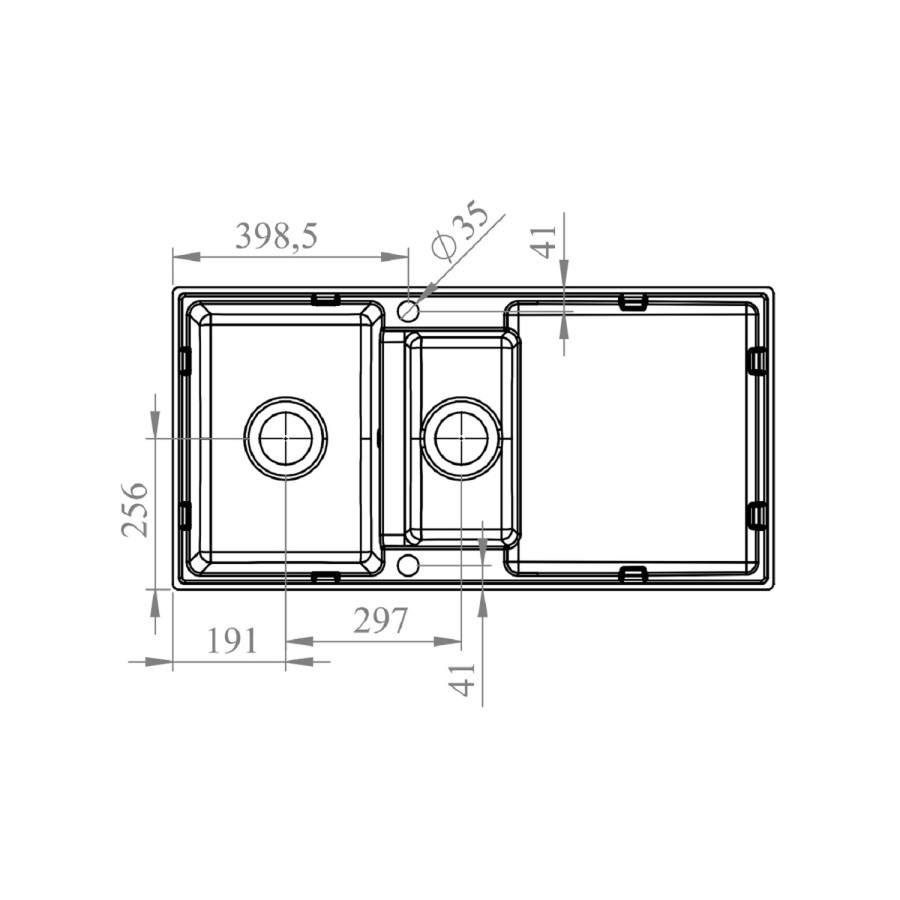 1.5 Bowl White Inset Granite Composite Kitchen Sink with Reversible Drainer - Enza Laurie