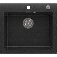 Single Bowl Black Inset Composite Sink with Tap Deck - Enza Laurie
