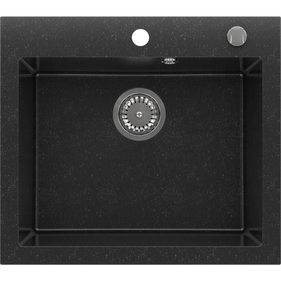 Single Bowl Black Inset Composite Sink with Tap Deck - Enza Laurie