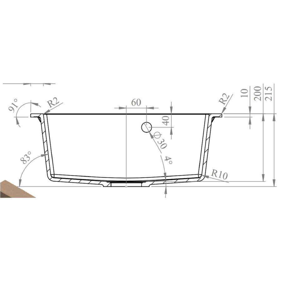 Single Bowl White Inset Composite Sink with Tap Deck - Enza Laurie
