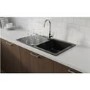 1 Bowl Black Granite Composite Inset Kitchen Sink & Waste - 860 x 500mm - Laurie
