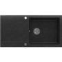 Large 1 Bowl Black Inset Granite Composite Kitchen Sink with Reversible Drainer - Enza Laurie
