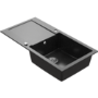 Large 1 Bowl Black Inset Granite Composite Kitchen Sink with Reversible Drainer - Enza Laurie