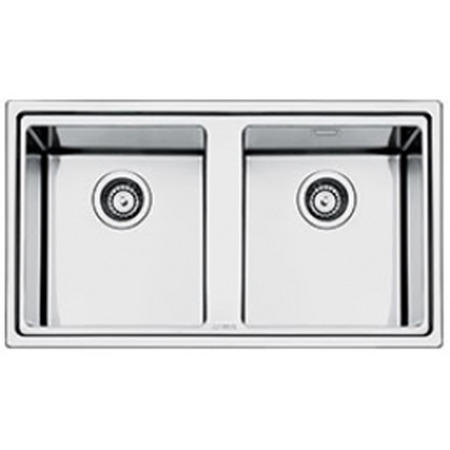 GRADE A2 - Smeg LD862-2 LD862 Mira Ultra Low Profile Double Bowl Stainless Steel Sink