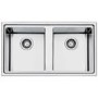 GRADE A2 - Smeg LD862-2 LD862 Mira Ultra Low Profile Double Bowl Stainless Steel Sink