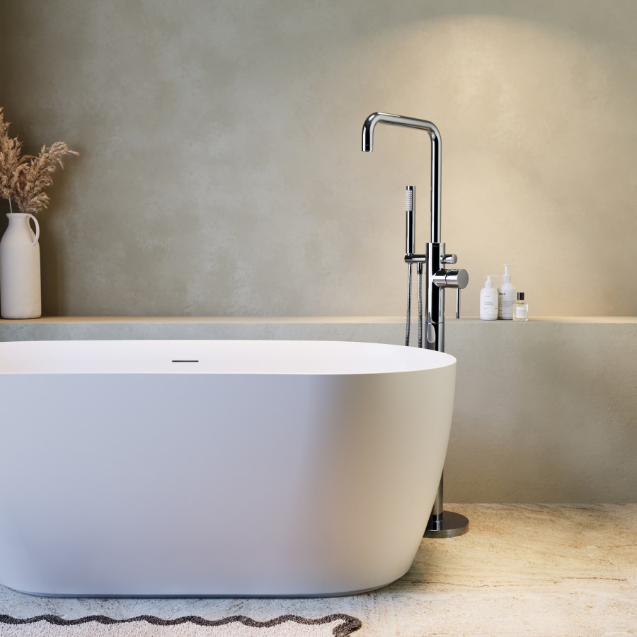 Chrome Freestanding Bath Shower Mixer Tap - Lenton