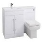 White Vanity WC Unit Left Hand with Mid-Edge Basin Only - W1100mm