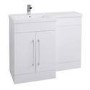White Vanity WC Unit Left Hand with Mid-Edge Basin Only - W1100mm