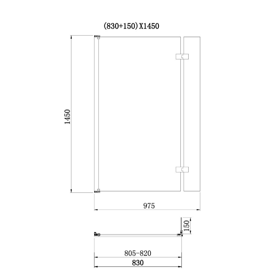 Freestanding Single Ended Left Hand Corner Shower Bath with Chrome Bath Screen with Fixed Panel &  Towel Rail 1650 x 800mm - Amaro