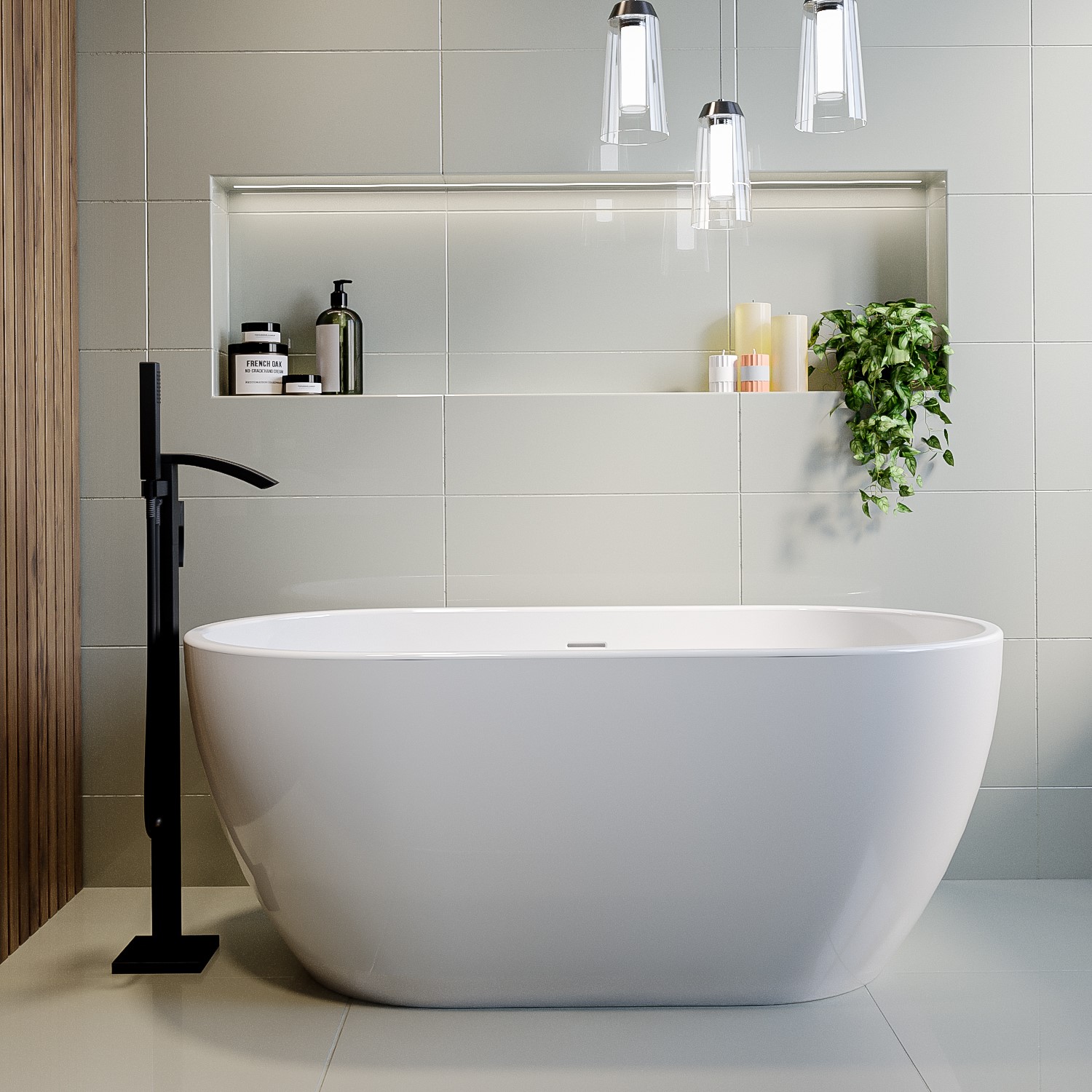 Lisbon White Freestanding Double Ended Bath 1400 X 750Mm
