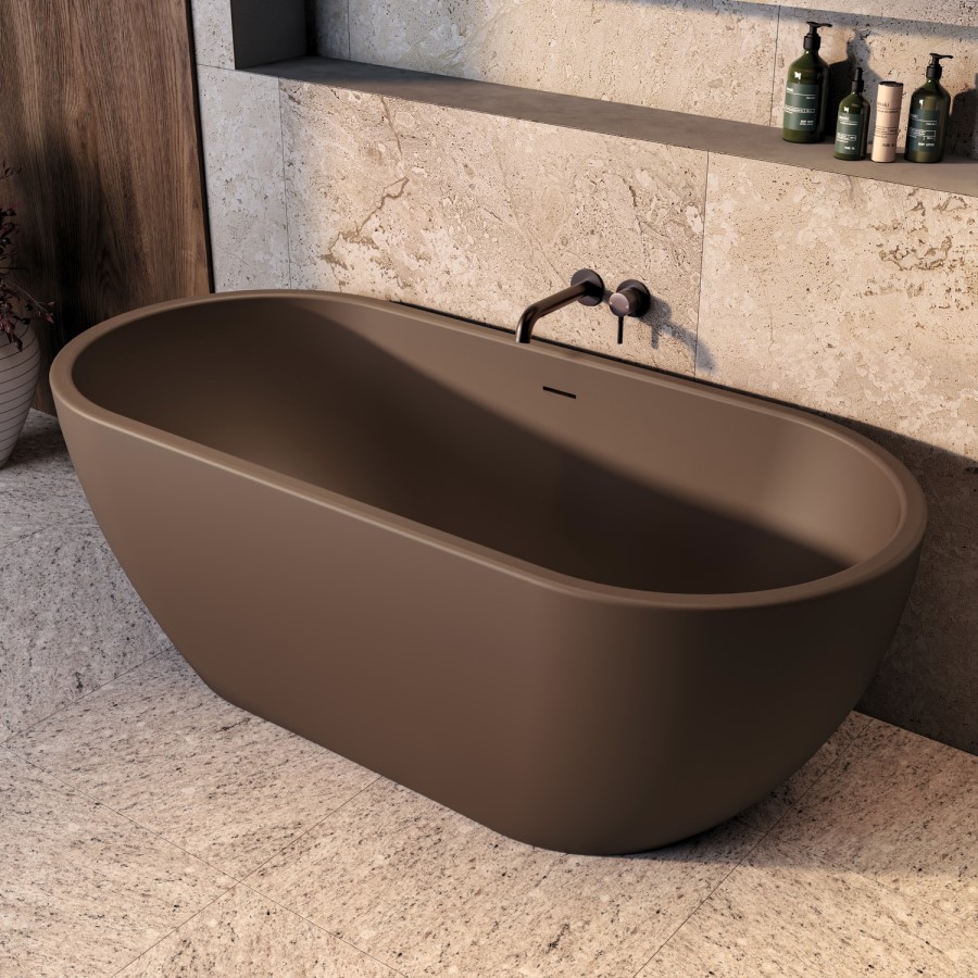 Brown Freestanding Double Ended Bath 1650 x 750mm - Lisbon
