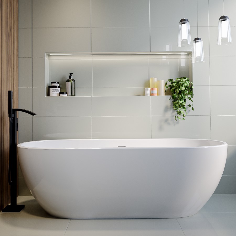 GRADE A1 - Freestanding Double Ended Bath 1800 x 750mm - Lisbon