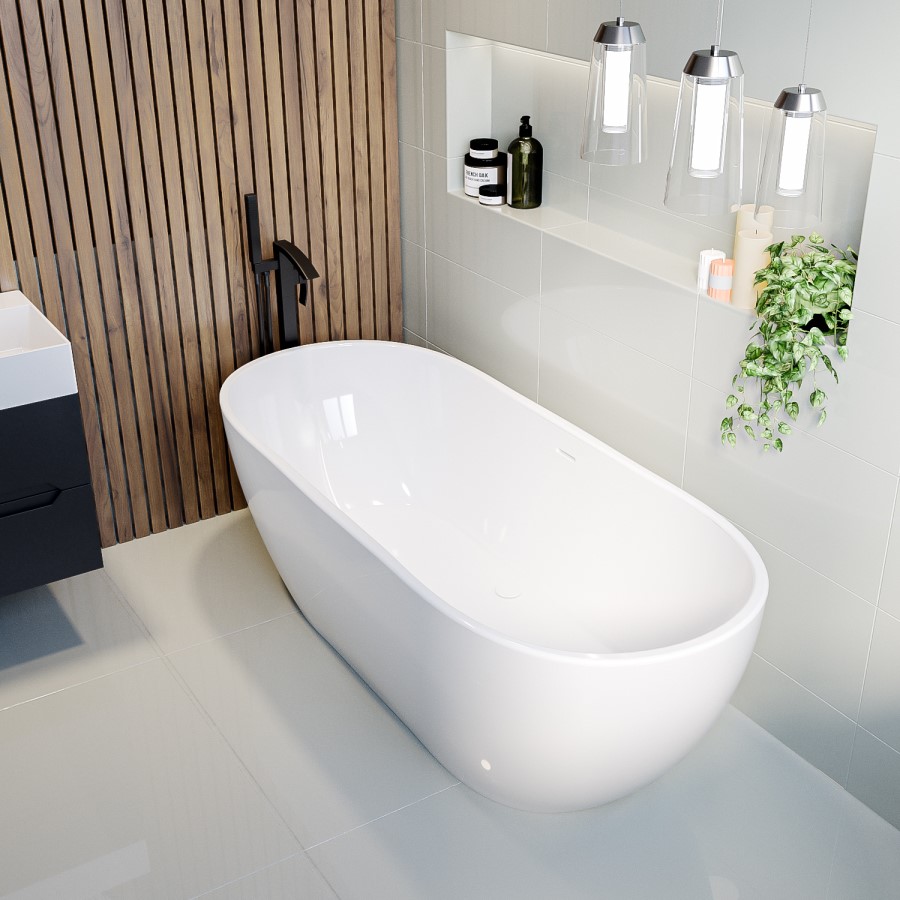 GRADE A1 - Freestanding Double Ended Bath 1800 x 750mm - Lisbon
