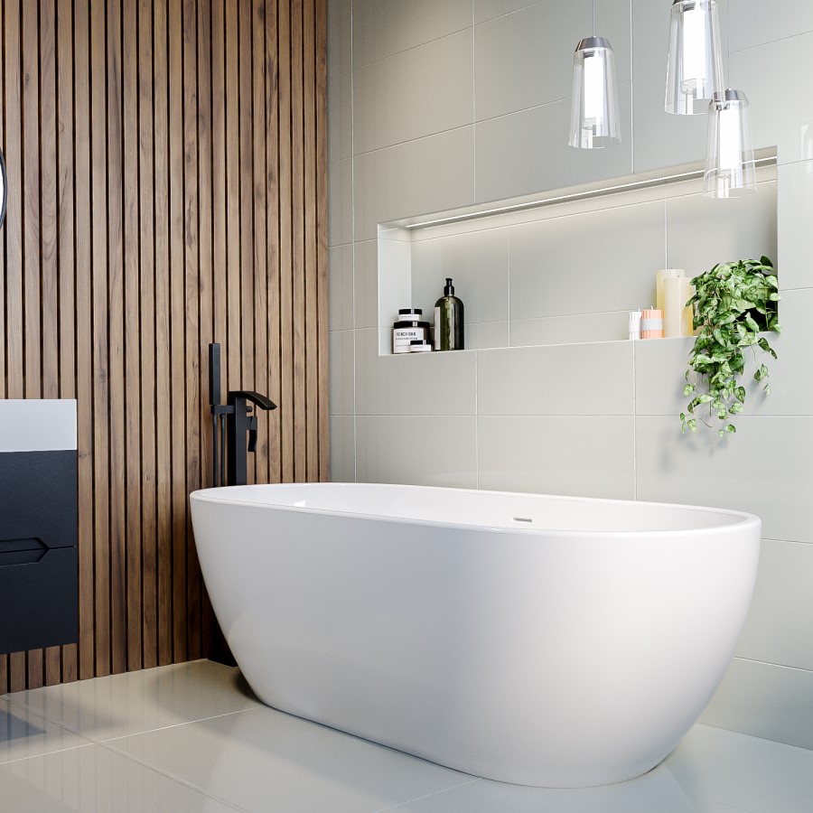 GRADE A1 - Freestanding Double Ended Bath 1800 x 750mm - Lisbon