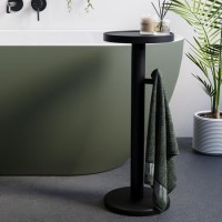 Black Round Bath Table 634mm - Lisbon Black Round Bath Table 634mm - Lisbon