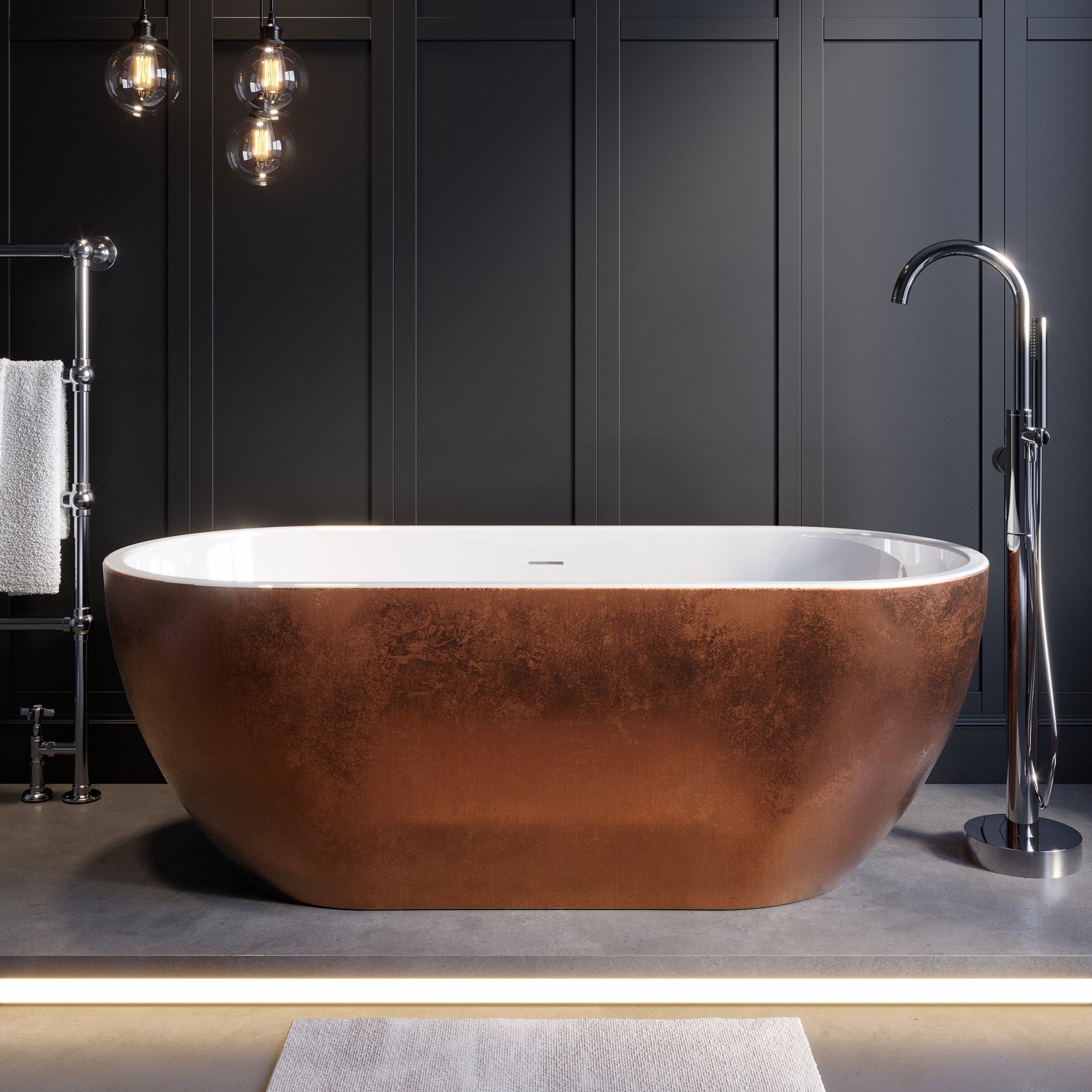 Lisbon Copper Effect Freestanding Double Ended Bath 1650 X 750Mm