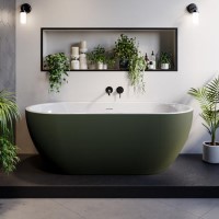 Dark Green Freestanding Double Ended Bath 1650 x 750mm - Lisbon Dark Green Freestanding Double Ended Bath 1650 x 750mm - Lisbon