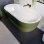 GRADE A1 - Dark Green Freestanding Double Ended Bath 1650 x 750mm - Lisbon