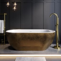Gold Effect Freestanding Double Ended Bath 1650 x 750mm - Lisbon Gold Effect Freestanding Double Ended Bath 1650 x 750mm - Lisbon