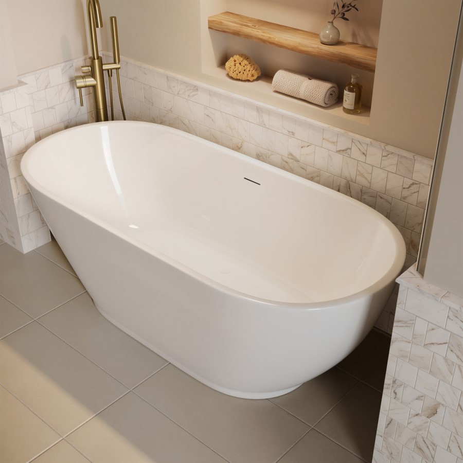Freestanding Double Ended Bath with Plinth 1650 x 750mm - Lisbon