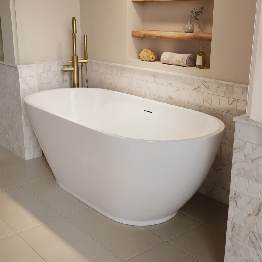 Freestanding Double Ended Bath with Plinth 1650 x 750mm - Lisbon