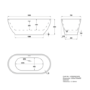 Matt White Freestanding Double Ended Bath with Plinth 1650 x 750mm - Lisbon