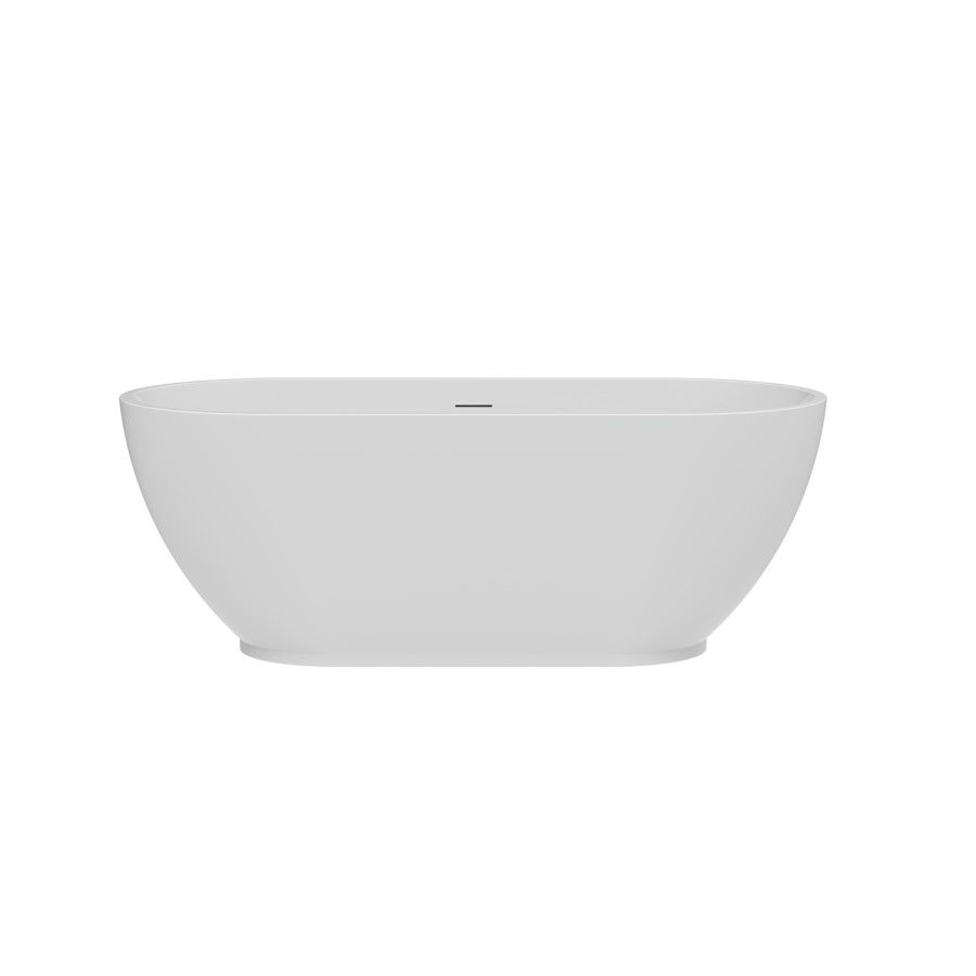 Matt White Freestanding Double Ended Bath with Plinth 1650 x 750mm - Lisbon
