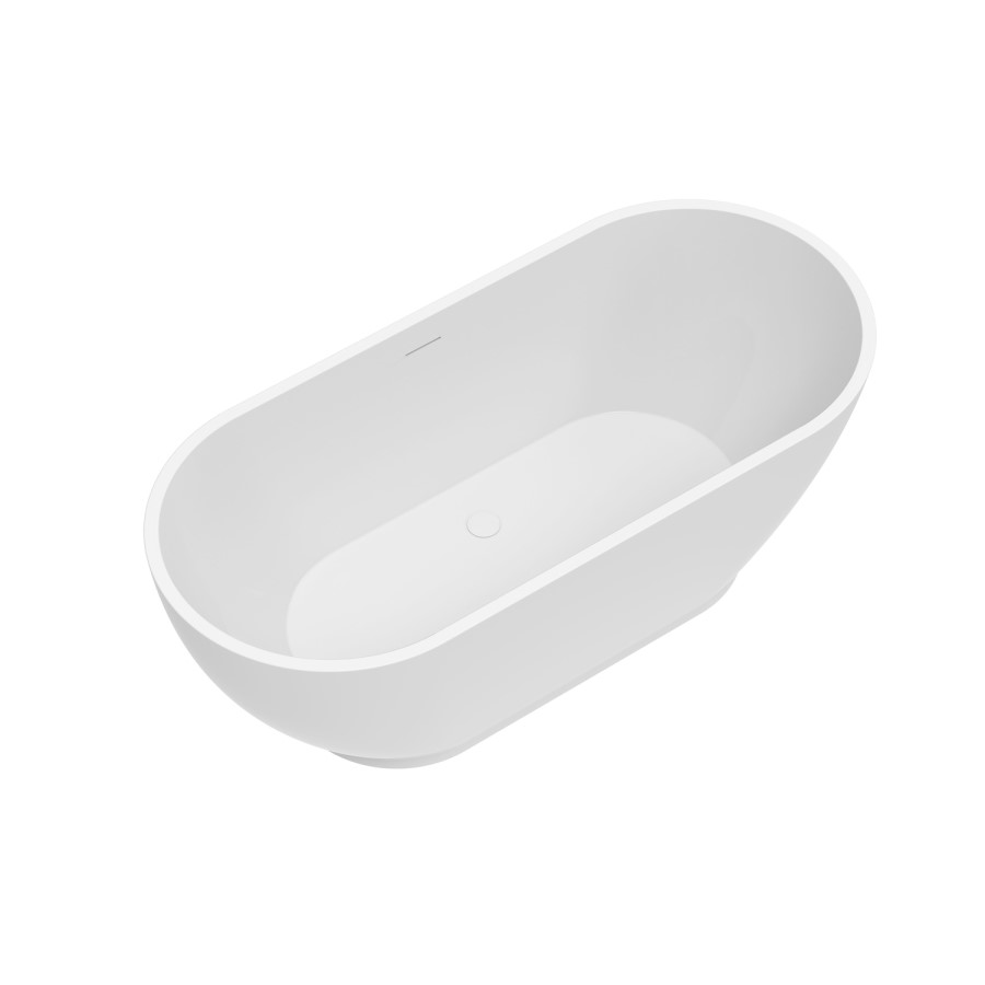 Matt White Freestanding Double Ended Bath with Plinth 1650 x 750mm - Lisbon