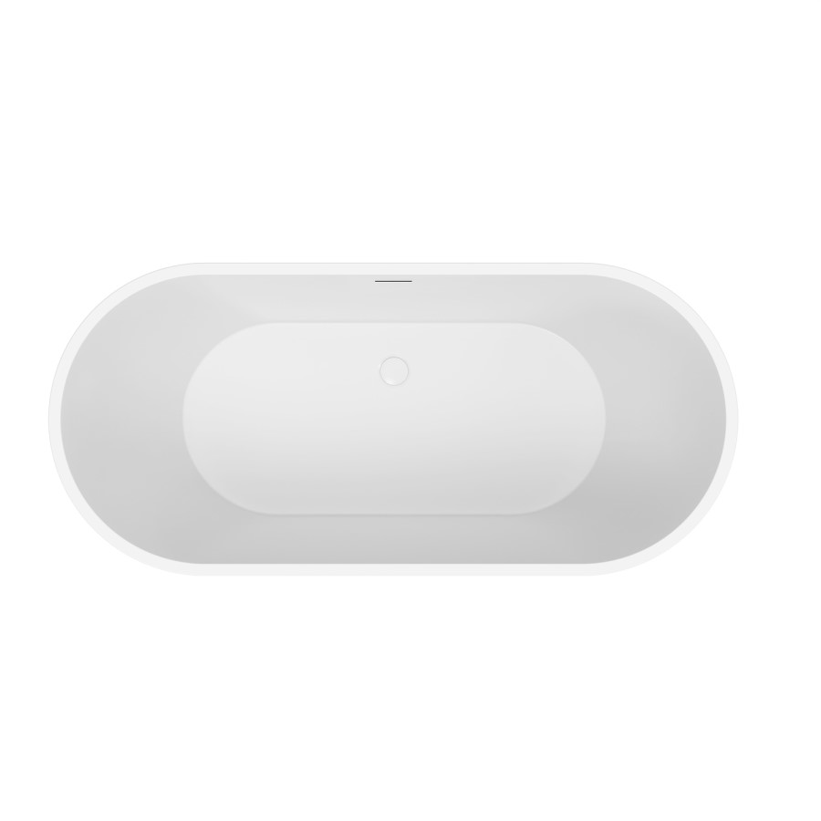Matt White Freestanding Double Ended Bath with Plinth 1650 x 750mm - Lisbon