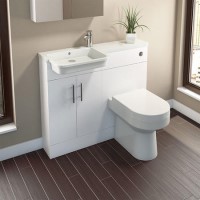 White Vanity Unit Furniture Suite Left Hand - W1000mm White Vanity Unit Furniture Suite Left Hand - W1000mm