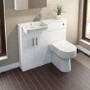 White Vanity Unit Furniture Suite Left Hand - W1000mm
