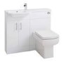 White Vanity Unit Furniture Suite Left Hand - W1000mm