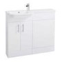White Vanity Unit Furniture Suite Left Hand - W1000mm
