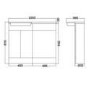 White Vanity Unit Furniture Suite Left Hand - W1000mm