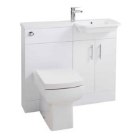 White Vanity Unit Furniture Suite Right Hand - W1000mm White Vanity Unit Furniture Suite Right Hand - W1000mm